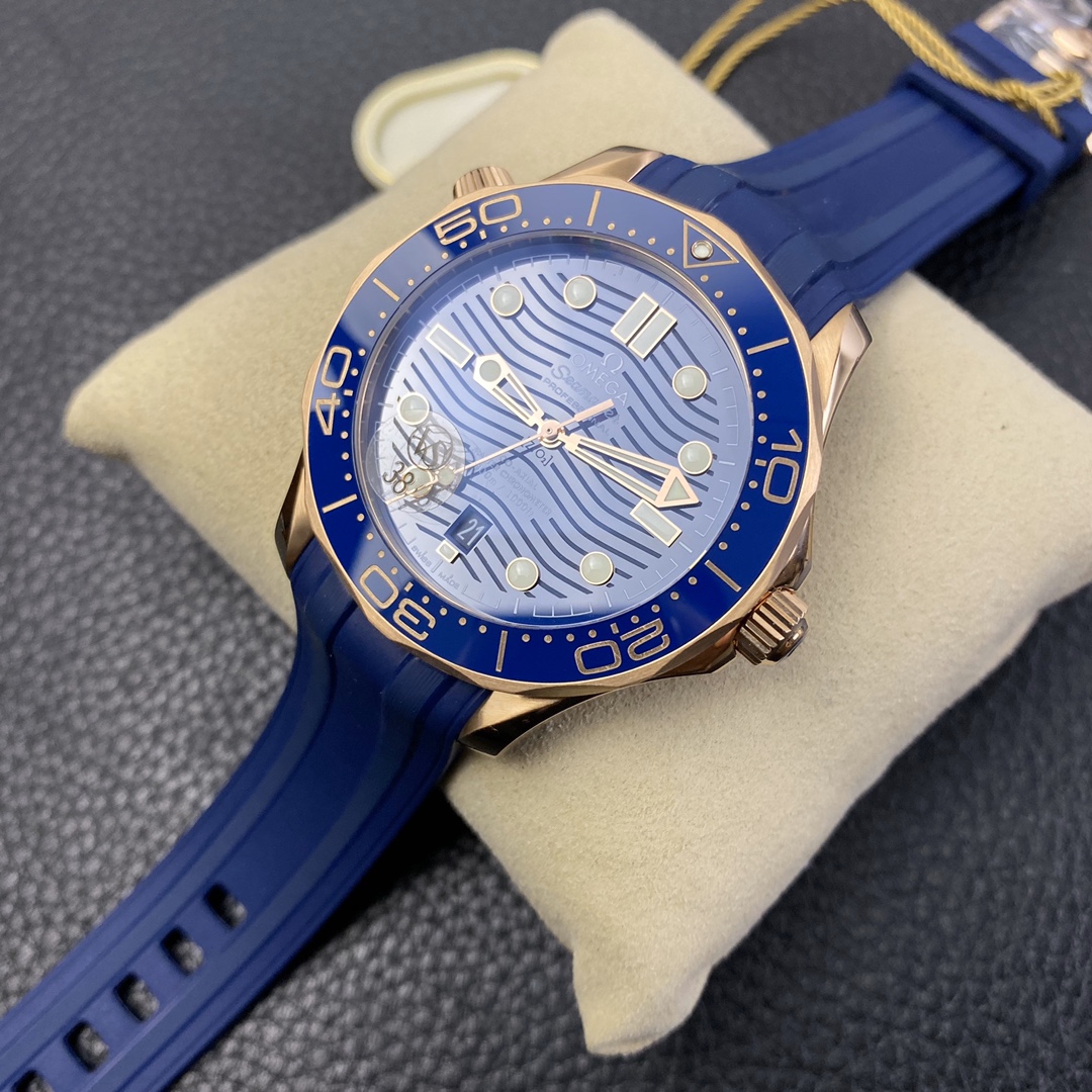 2025111115435270 - VS新品 尊享版海馬300米 全玫瑰金 藍盤頂級歐米茄復刻表