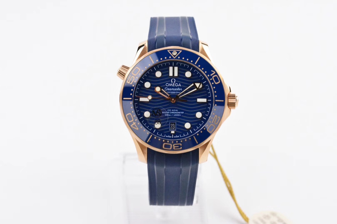 2025111115463114 - VS廠歐米茄高仿表首枚尊享版海馬300米全玫瑰金藍盤